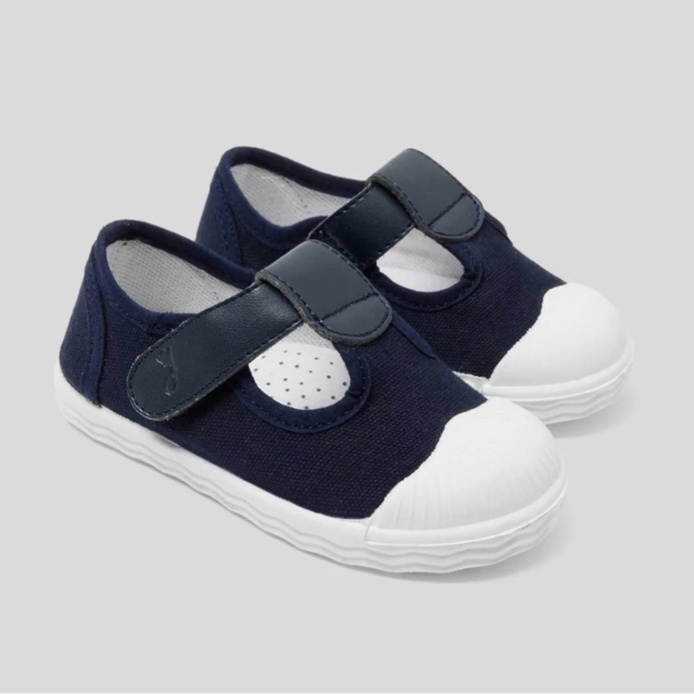 Jacadi Paris Kids Boy Canvas Shoes Sandals Navy Blue Size EU 27 Made in Spain